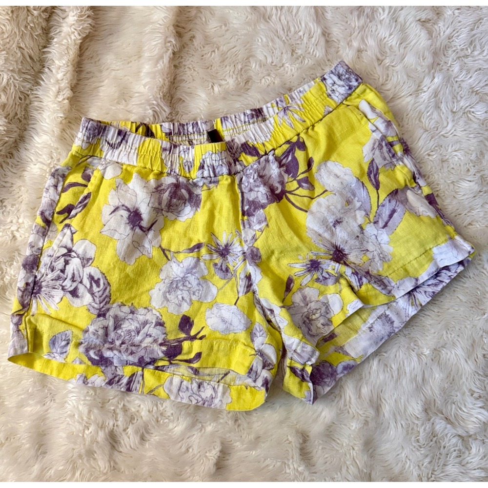 KUT from the Kloth Shorts Womens 2 Yellow Floral Linen